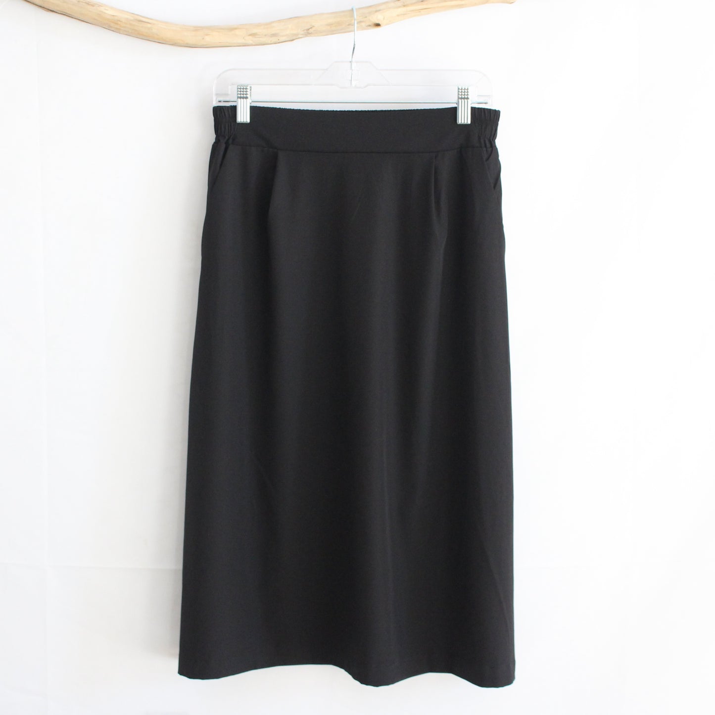 The Briar - Black A-Line Midi Skirt