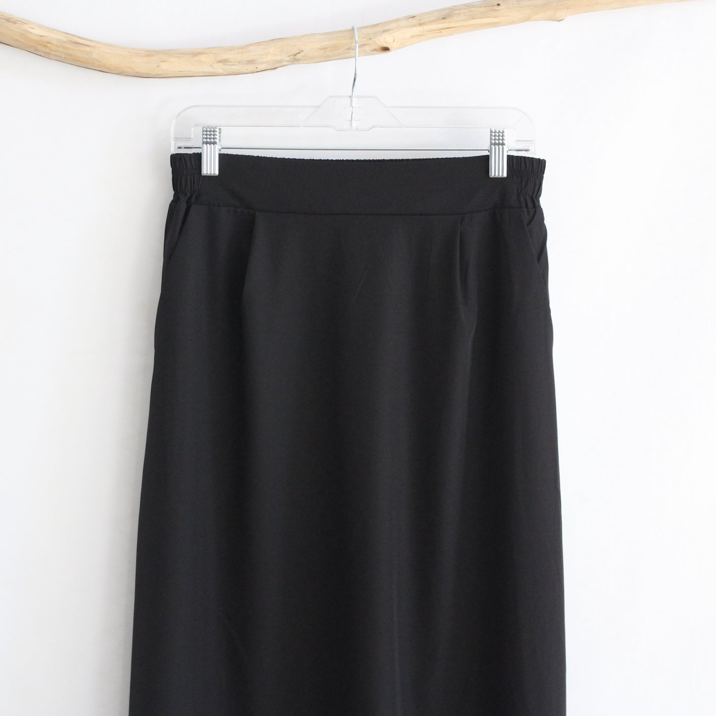 The Briar - Black A-Line Midi Skirt