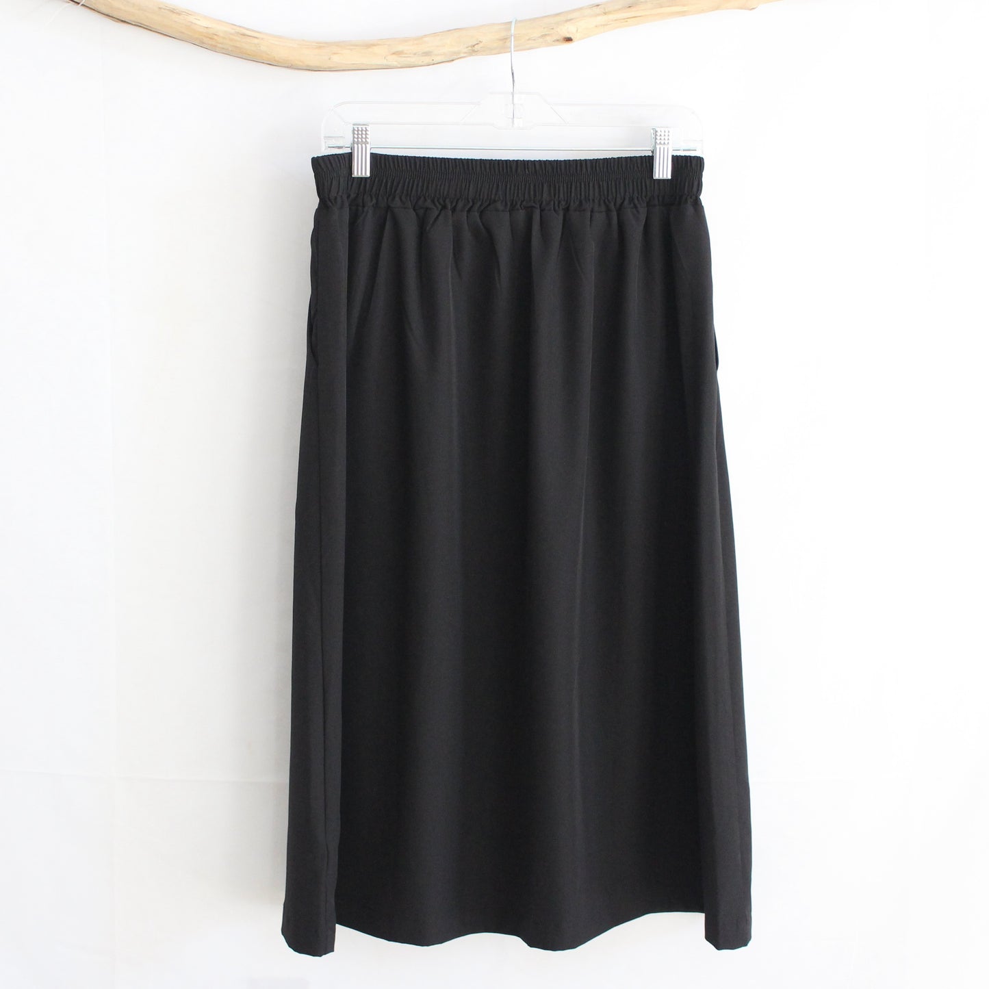 The Briar - Black A-Line Midi Skirt