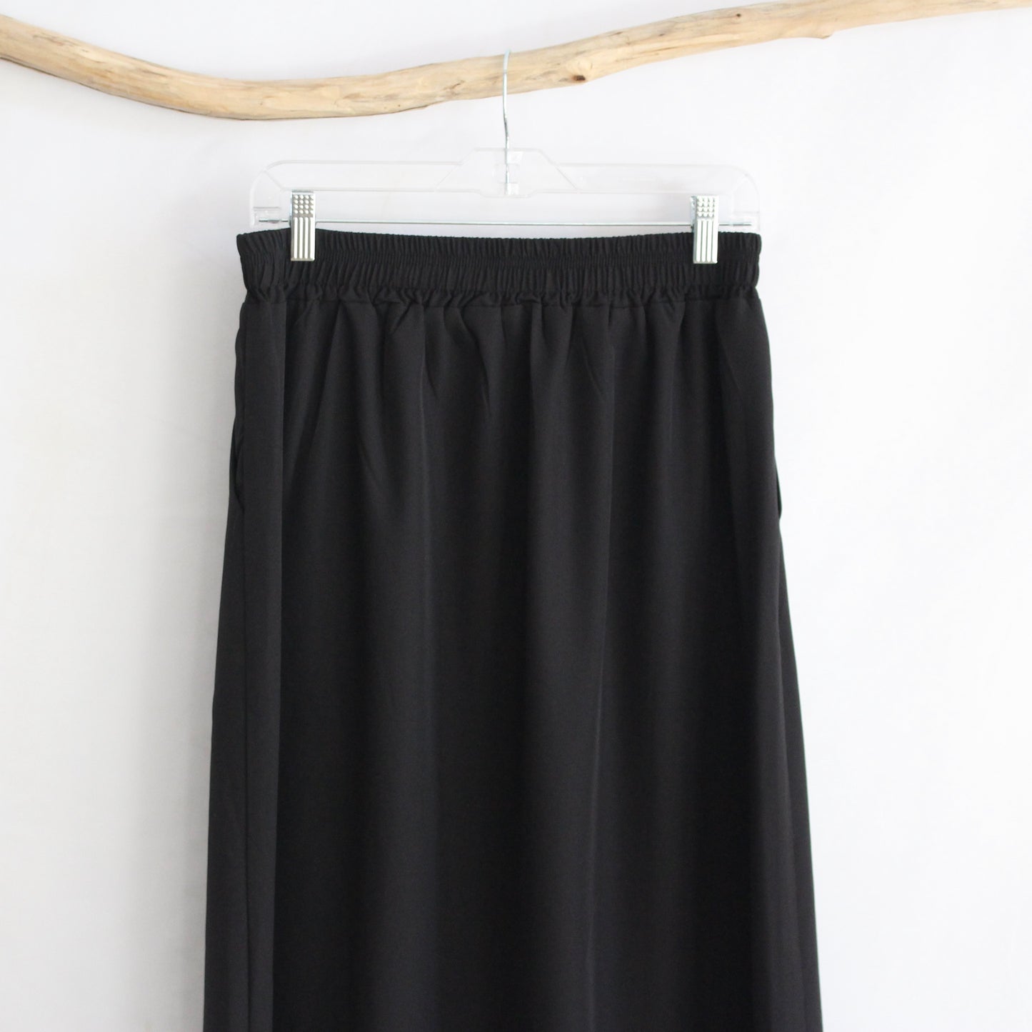 The Briar - Black A-Line Midi Skirt