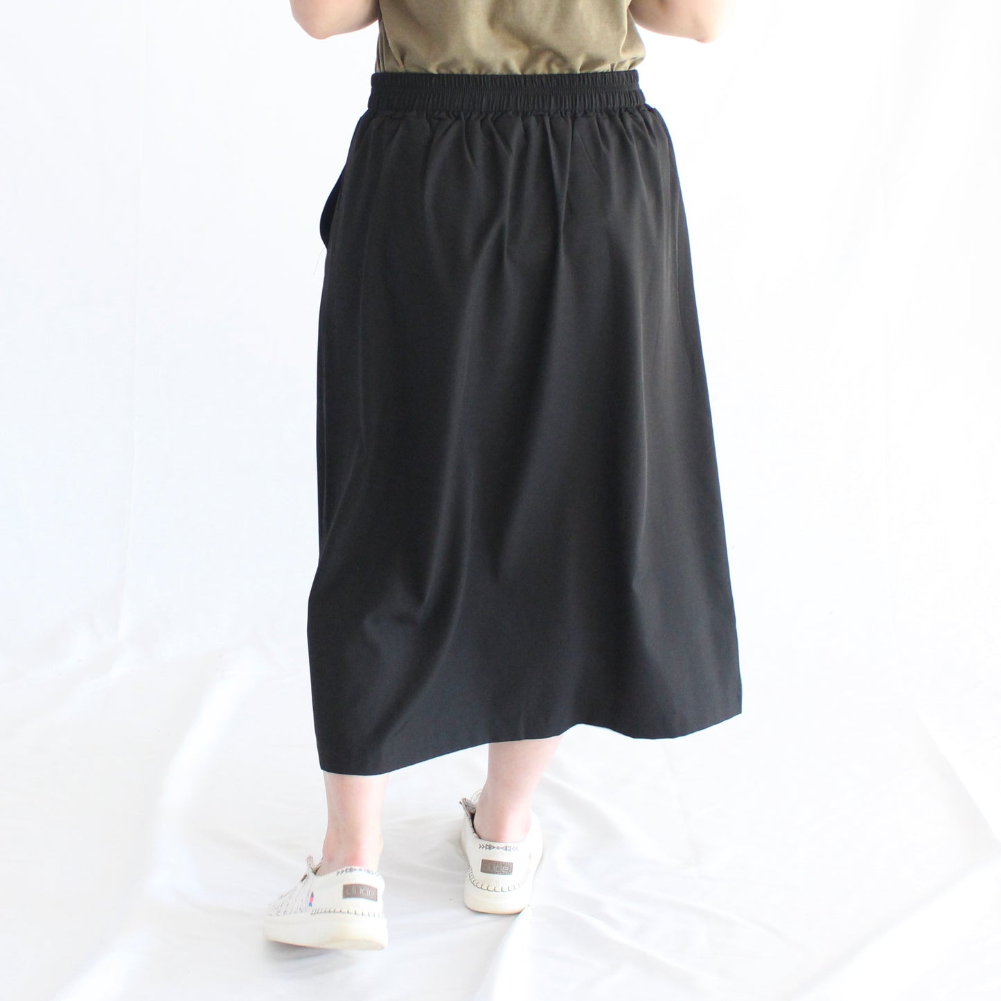 The Briar - Black A-Line Midi Skirt