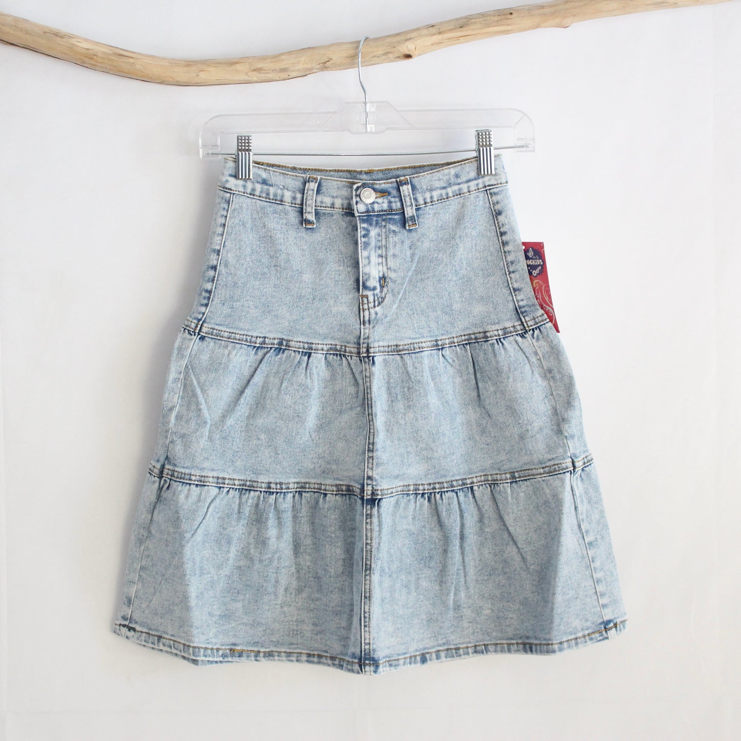 The Merry - Girls Ruffle Jean Skirt