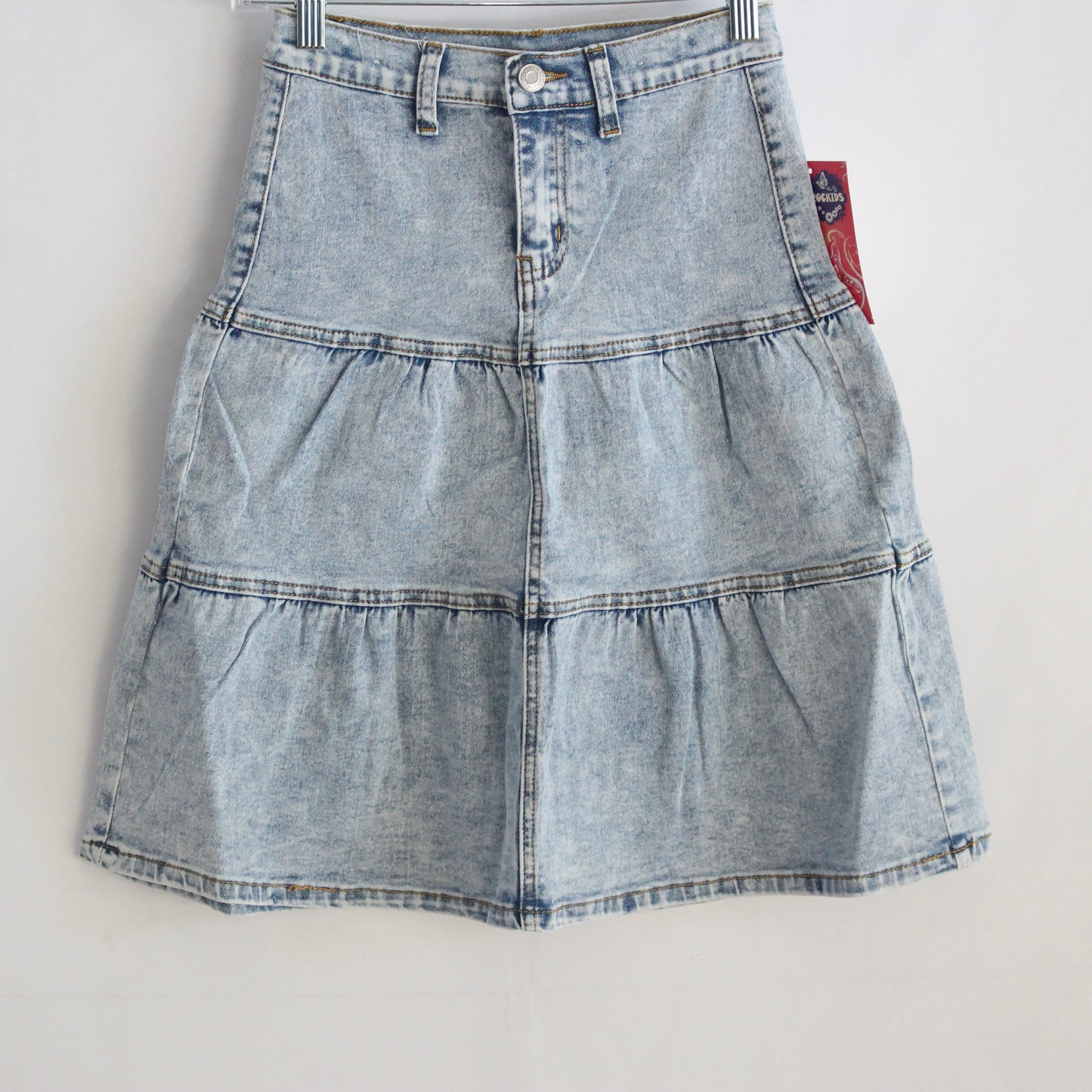The Merry - Girls Ruffle Jean Skirt