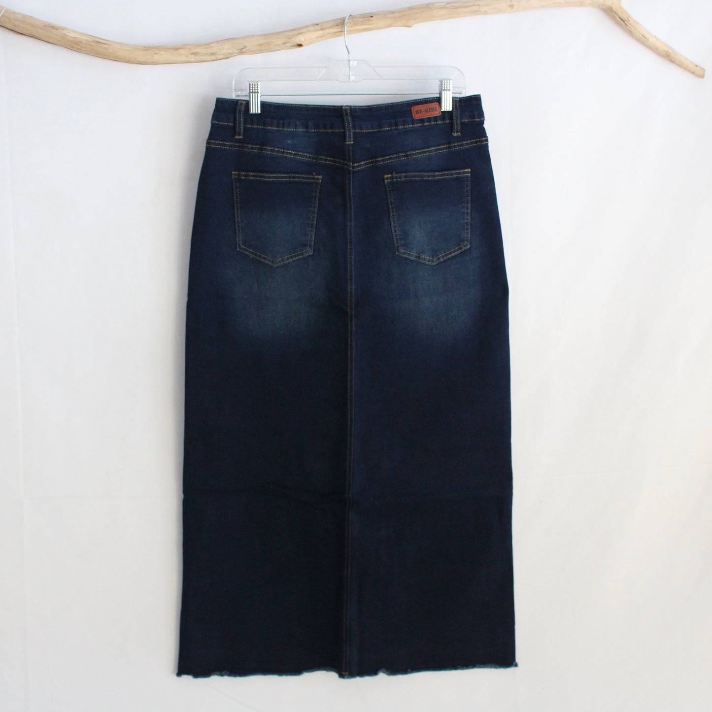 The Amelia - Dark Blue 5 Button Fly Jean Skirt