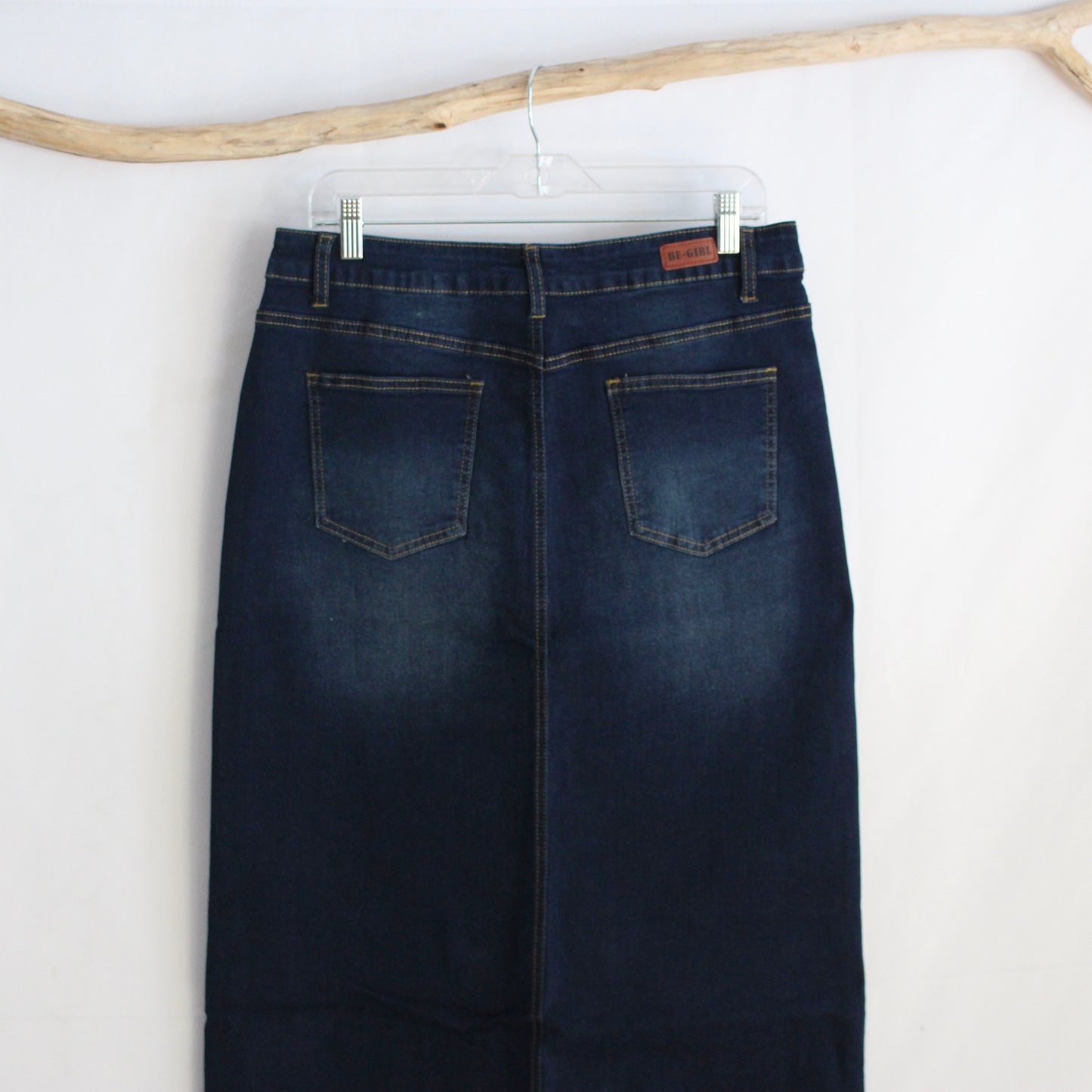 The Amelia - Dark Blue 5 Button Fly Jean Skirt