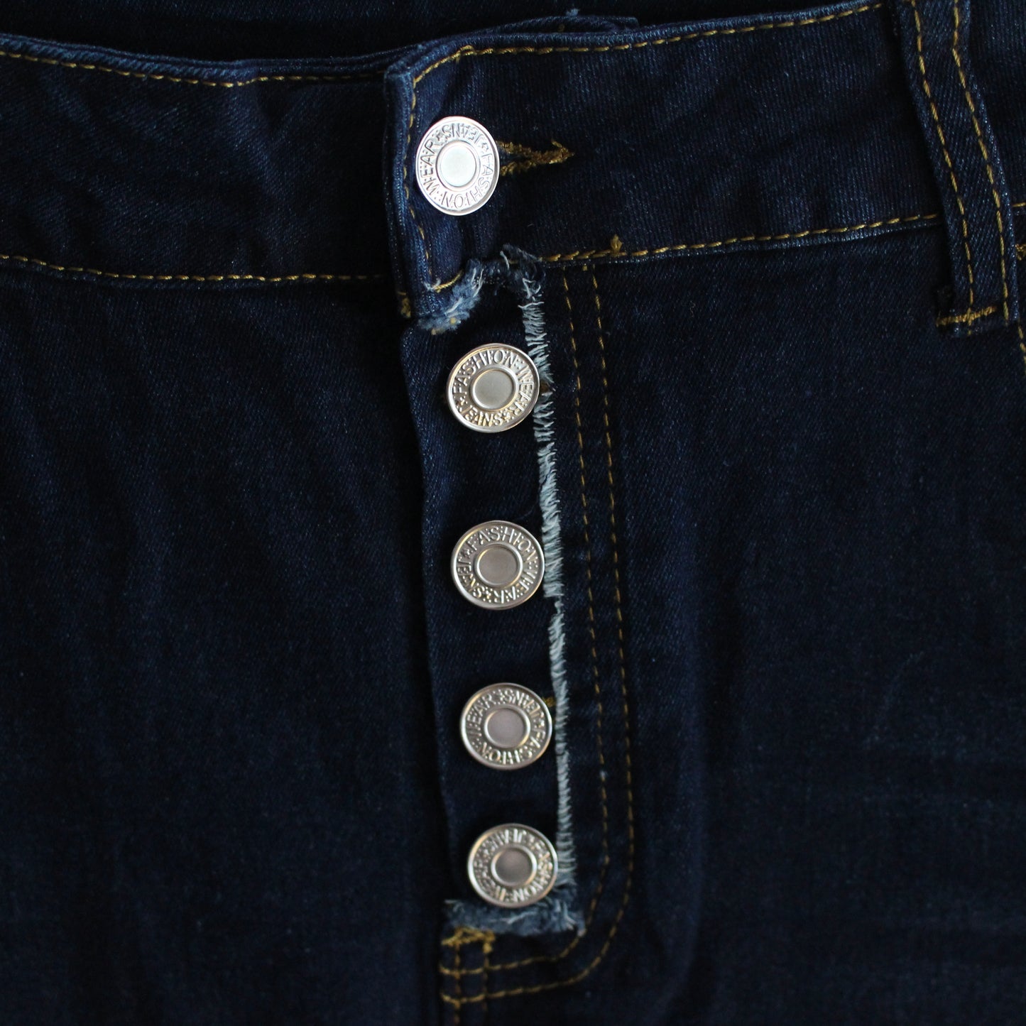 The Amelia - Dark Blue 5 Button Fly Jean Skirt