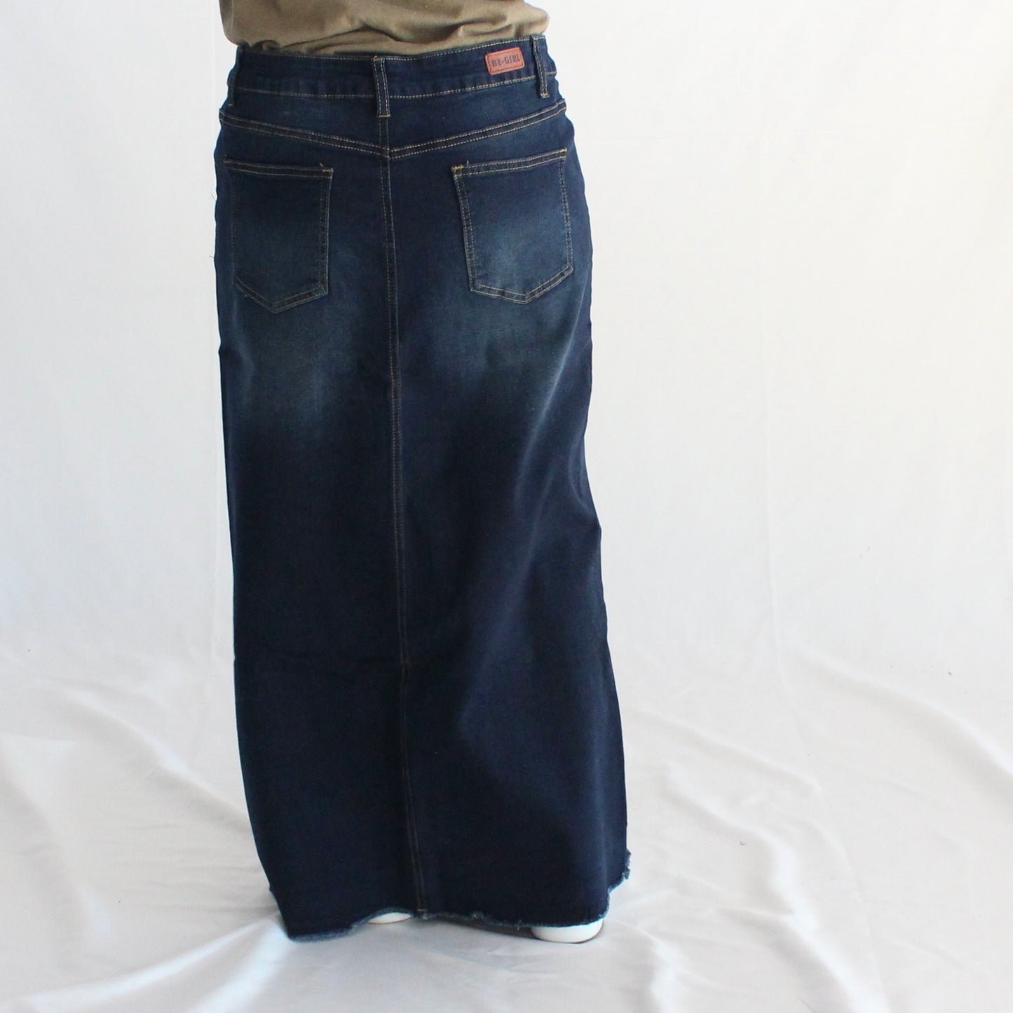 The Amelia - Dark Blue 5 Button Fly Jean Skirt