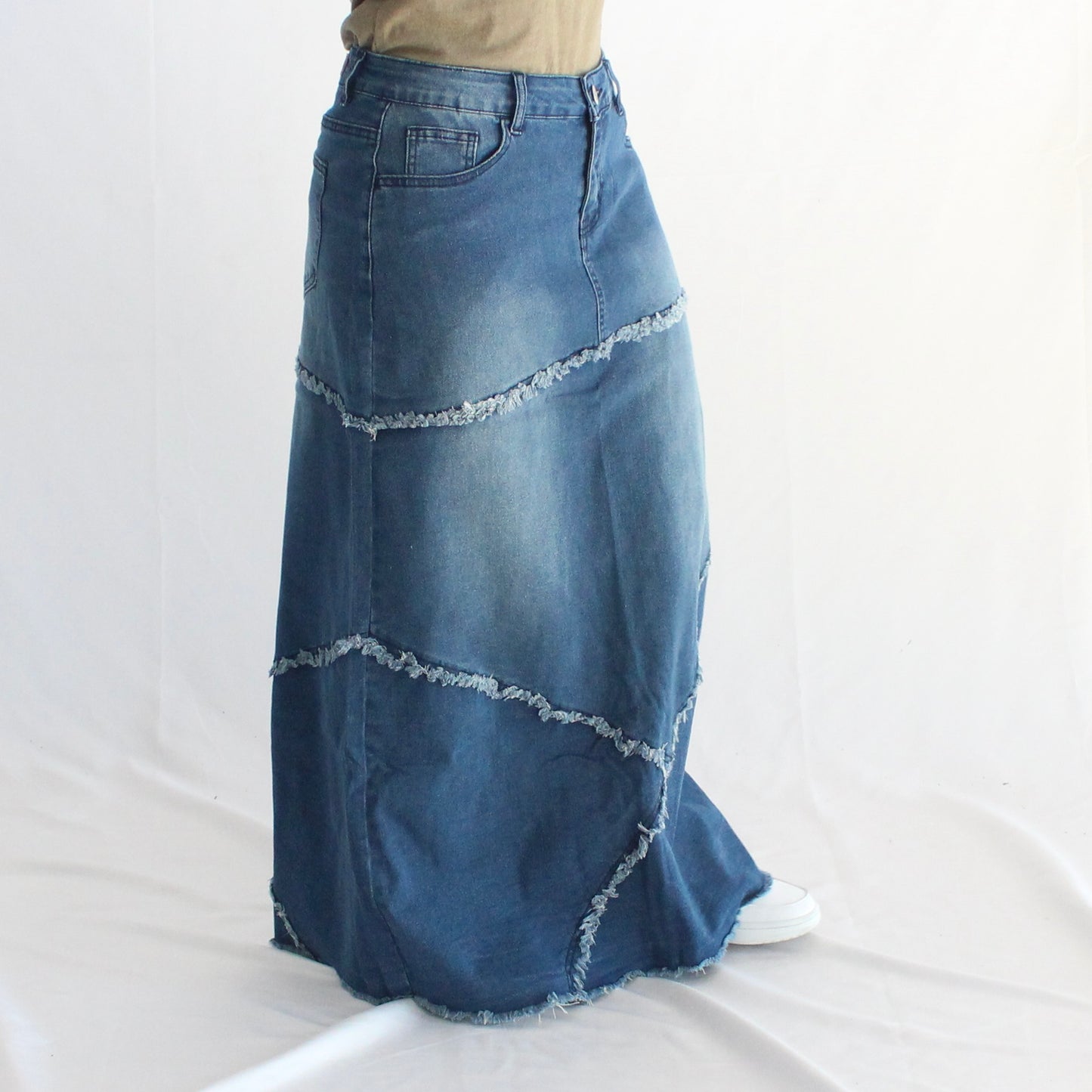 The Alyssa - Long Denim Skirt