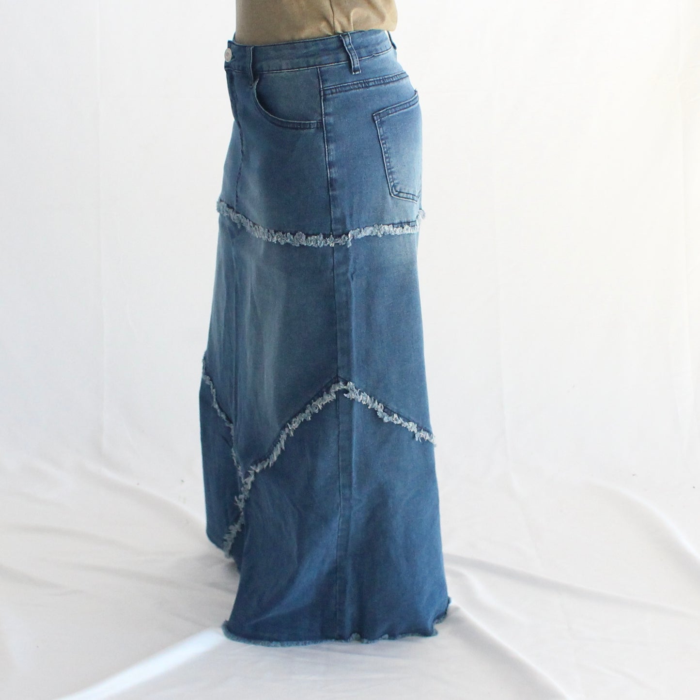 The Alyssa - Long Denim Skirt