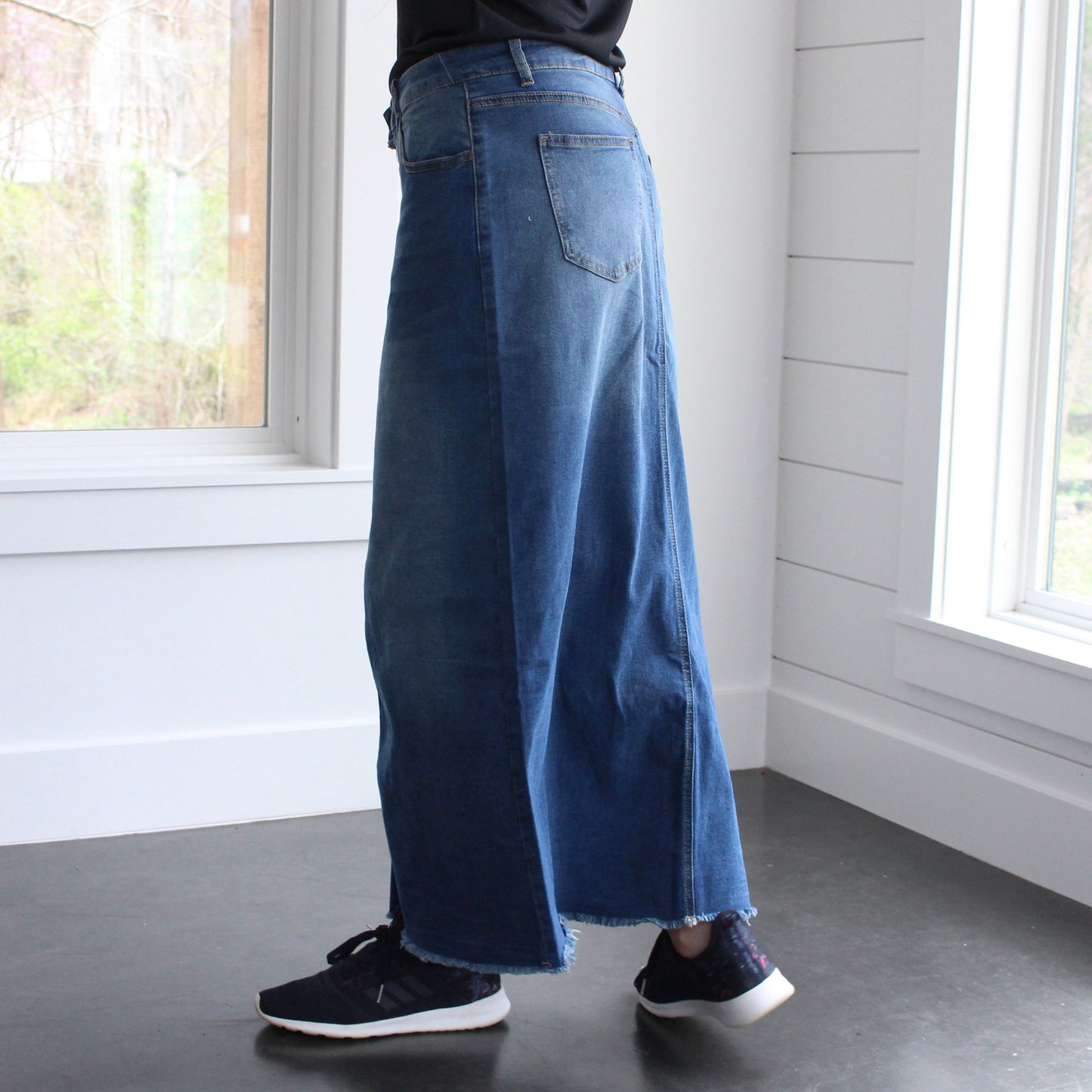 The Amelia - Blue 5 Button Fly Jean Skirt