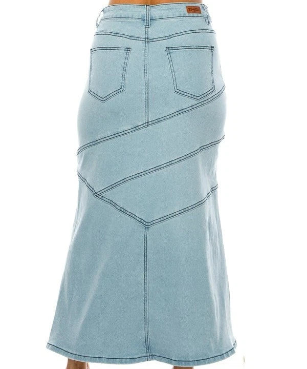 The Edith - Light Wash Maxi Skirt