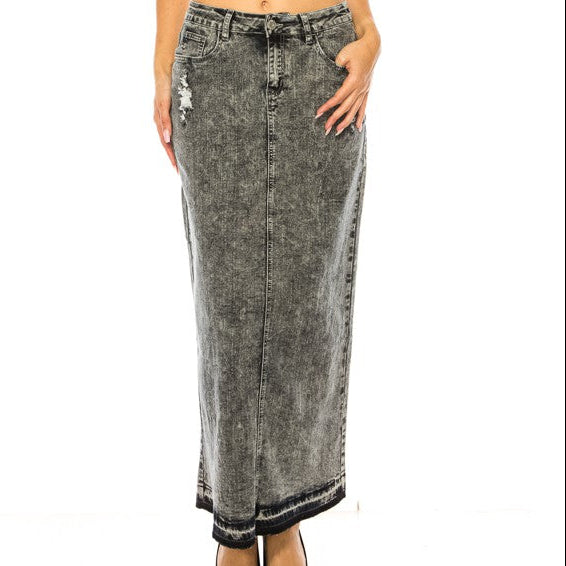 The Lauren - Distressed Black Denim