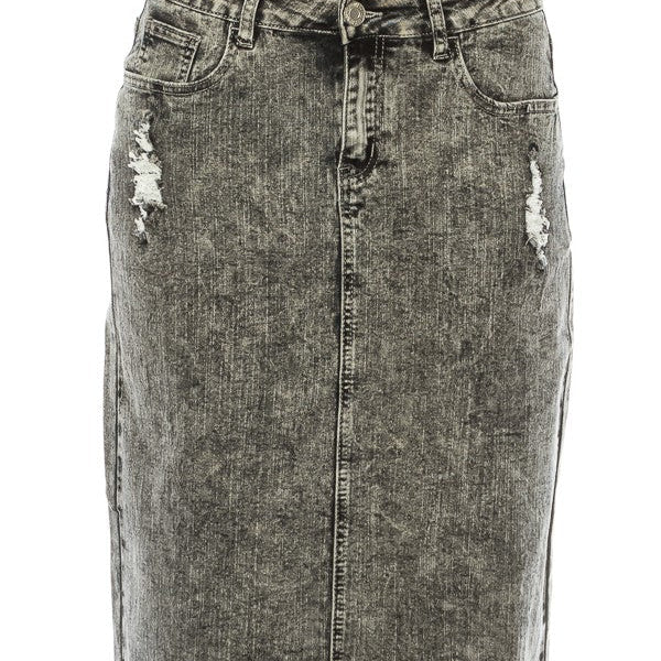 The Lauren - Distressed Black Denim