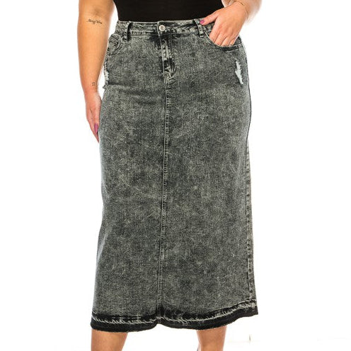 The Lauren - Distressed Black Denim