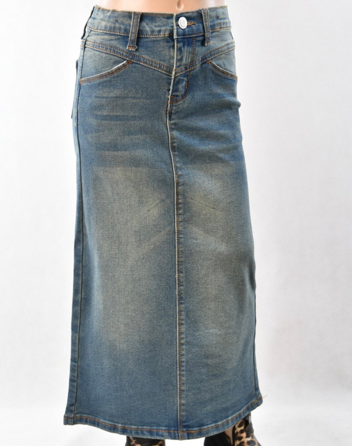 The Clara - Girls Long Jean Skirt