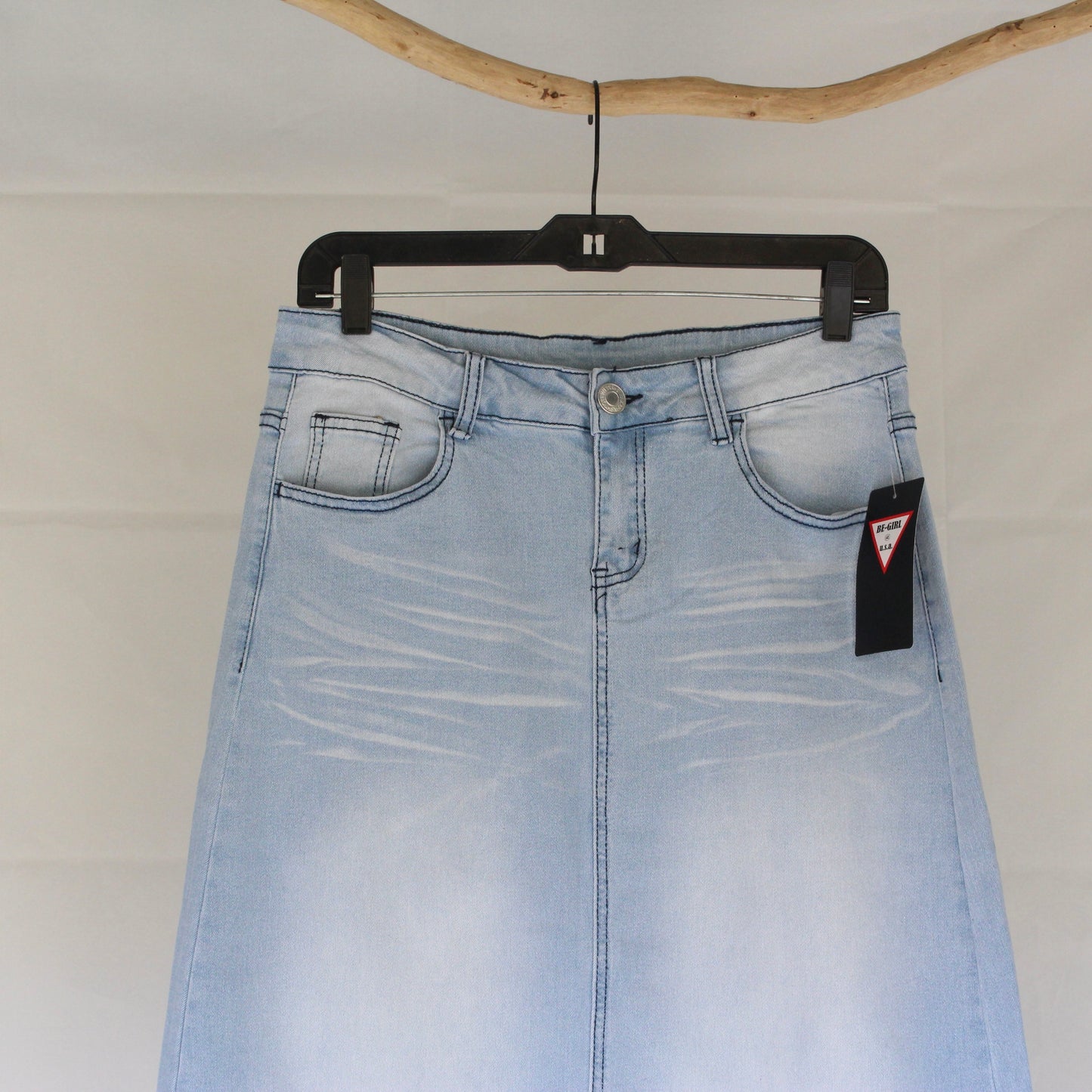 The Christine - Light Wash Denim Skirt