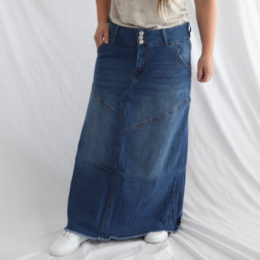 The Elsie - 3 Button Fly Maxi Skirt