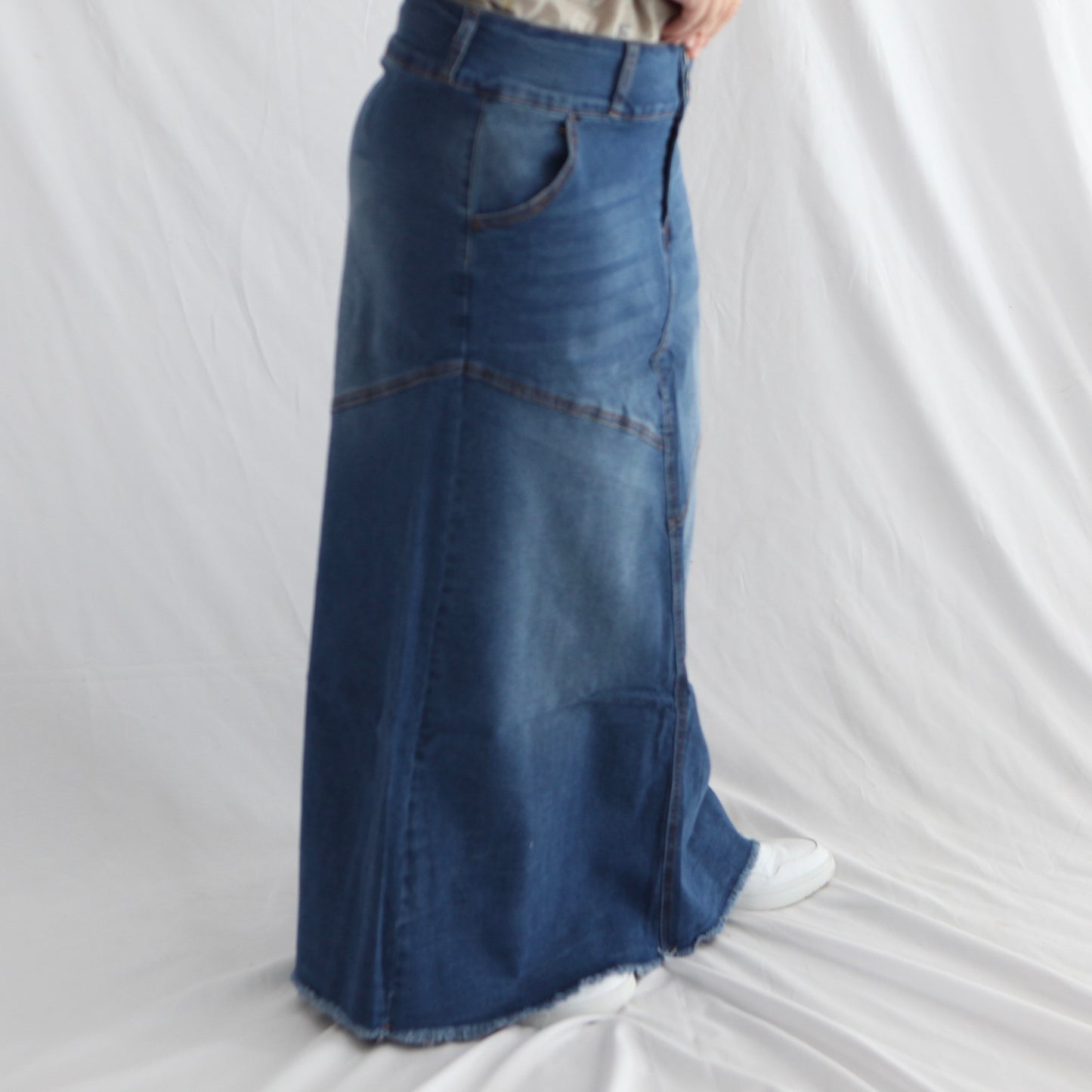 The Elsie - 3 Button Fly Maxi Skirt