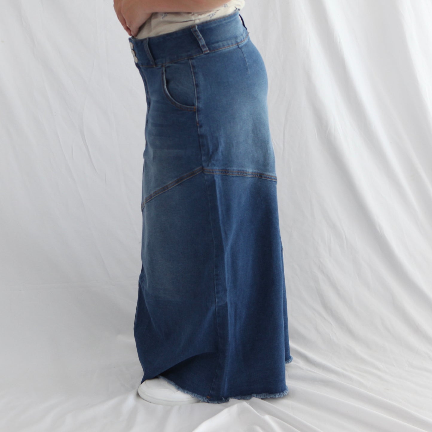 The Elsie - 3 Button Fly Maxi Skirt