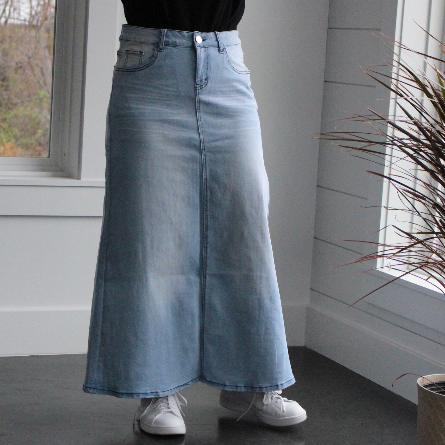 The Christine - Light Wash Denim Skirt