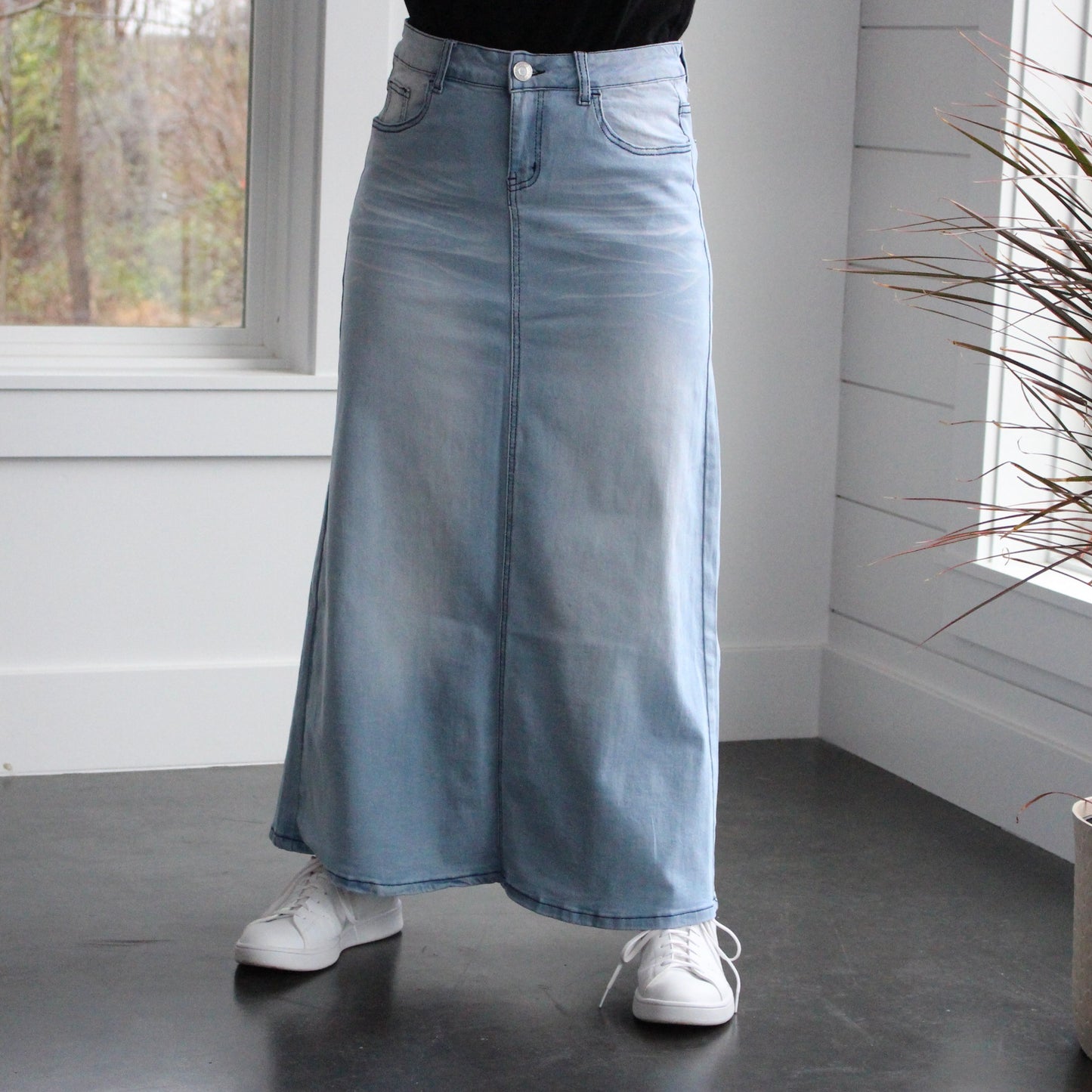 The Christine - Light Wash Denim Skirt