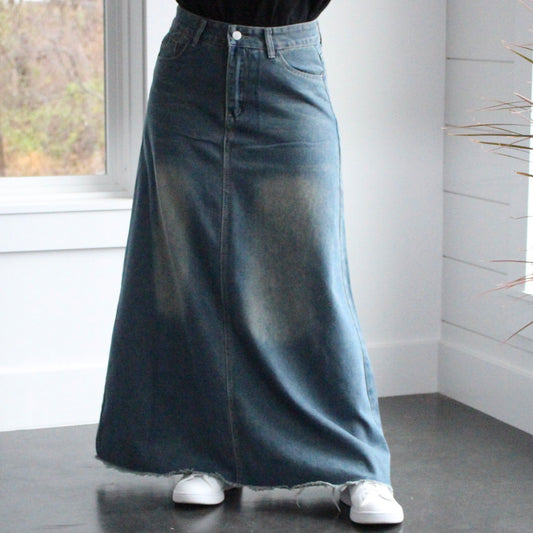 The Effie - Long Jean Skirt