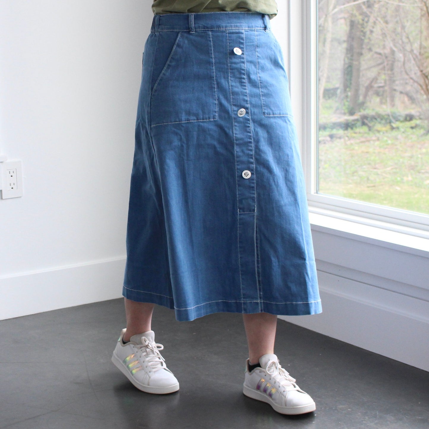 The Shari - Blue Midi Skirt