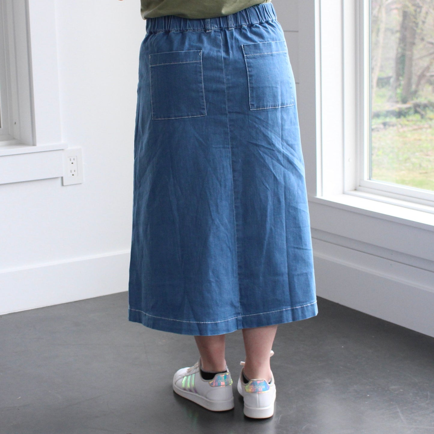 The Shari - Blue Midi Skirt