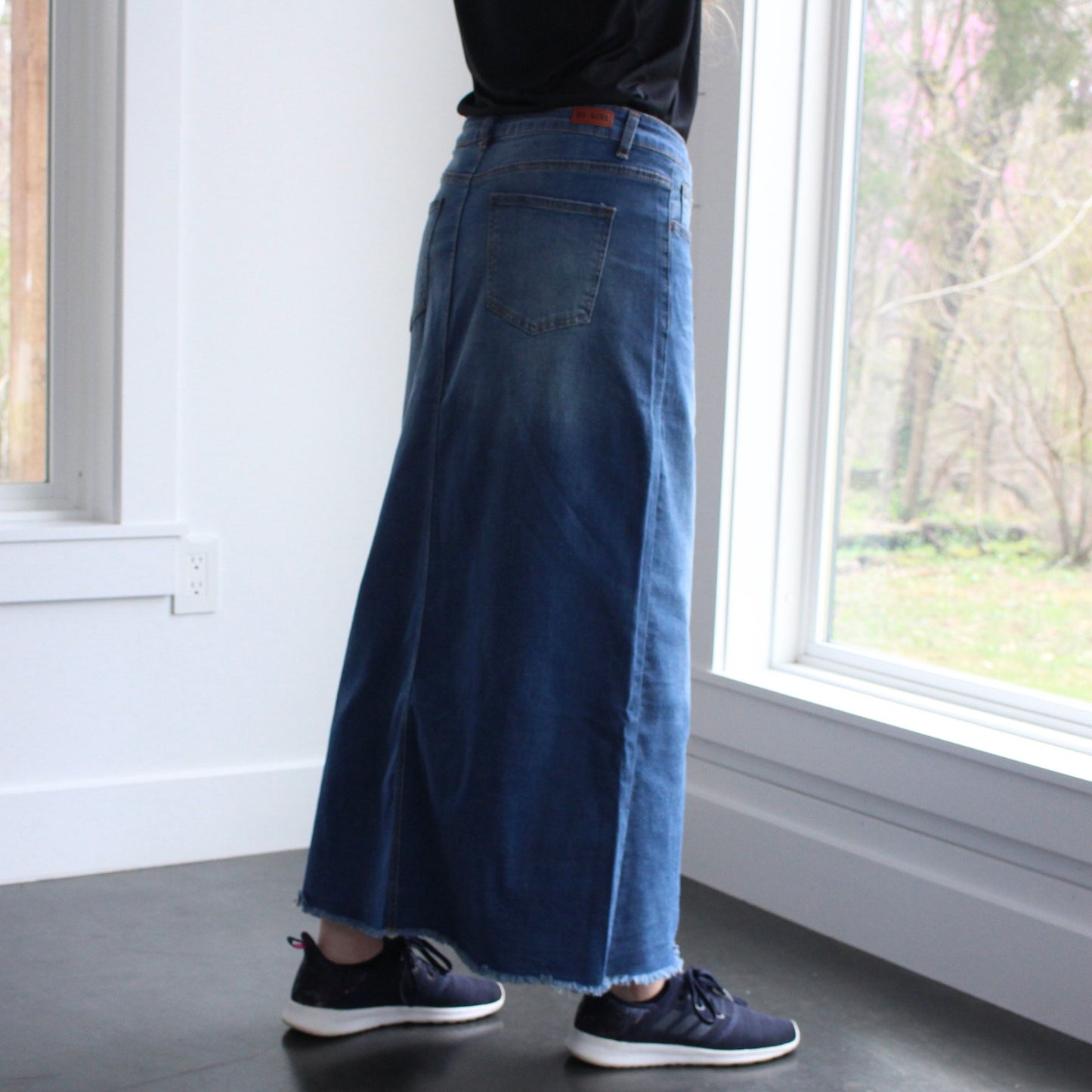 The Amelia - 5 Button Fly Jean Skirt