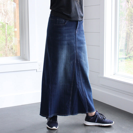 The Susanna - Dark Wash Jean Skirt